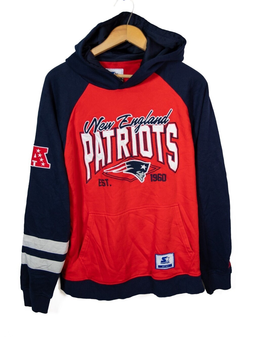New England Patriots Interception Colorblock Hoodie Sweater STARTER NFL Men's XL